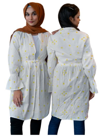 Bandhani White Shrug