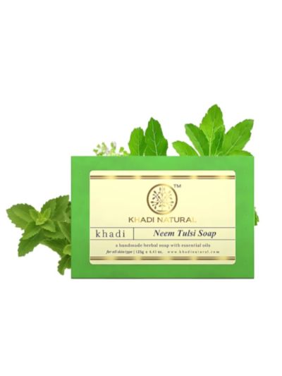 Khadi Natural Neem Tulsi Soap Handmade-125g(Pack Of 2)