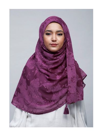Nelumbo Berry Crinkled Chiffon