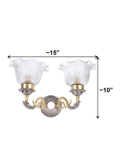 Dual Finish Crinkle Double Brass Wall Light