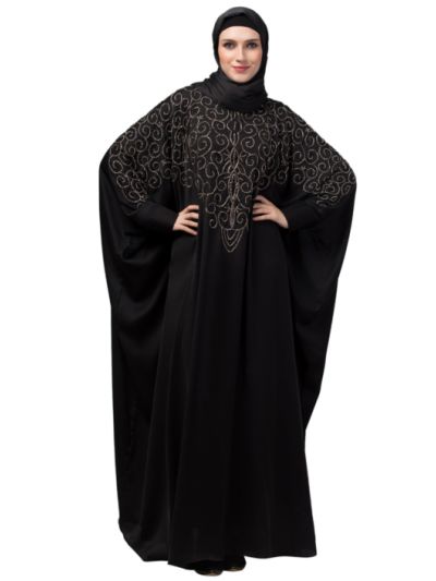 Front Back Contrast Hand Embroidery Party Wear Kaftan