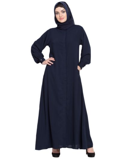 Hidden Placket front open casual Abaya