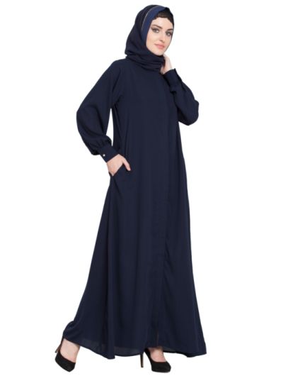 Hidden Placket front open casual Abaya