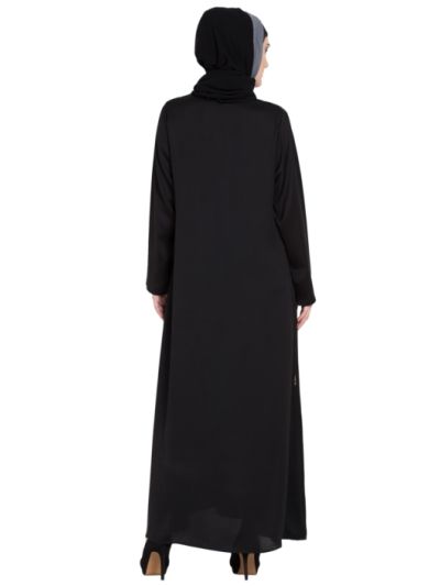 Front zip and slit hand work Nida Abaya