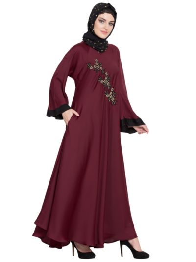 Hand Embroidered  Umbrella Nida Abaya 