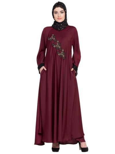 Hand Embroidered  Umbrella Nida Abaya 