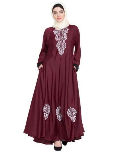 Thread Embroidered Umbrella Nida Abaya