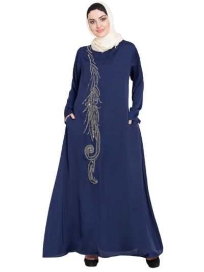 Front Embroidered Umbrella Abaya