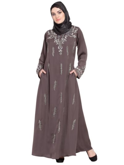 Full Hand embellised A line Nida Abaya