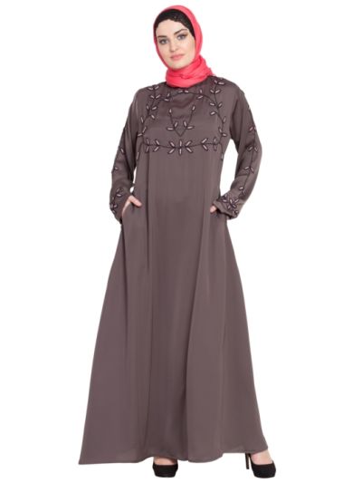 Hand Embroidered sleeve A line Nida Abaya