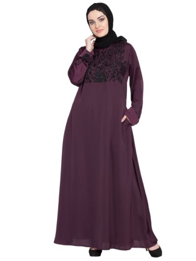 Embellishment sleeve A line Nida Abaya