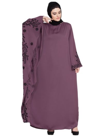 Embroidered Butterfly Sleeve  Party Nida  Abaya