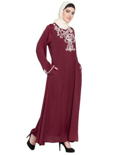 Pearls Embellieshed A line Nida Abaya