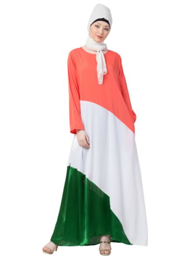 Tricolor Asymmetrical Abaya