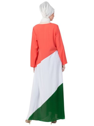 Tricolor Asymmetrical Abaya