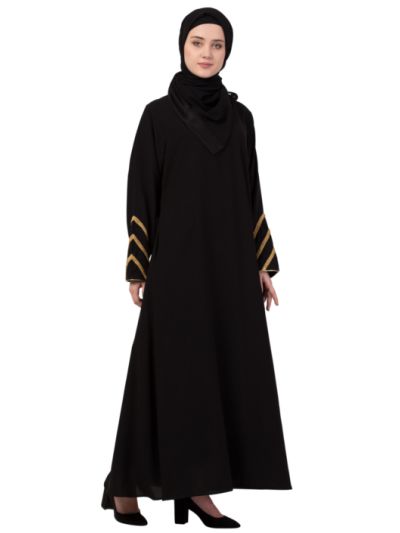 Golden Triangle Lace at Sleeve Casual Abaya