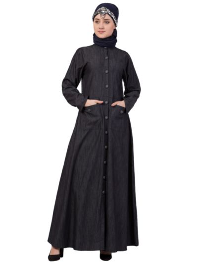 Patch Pocket Denim Abaya