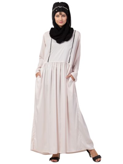 Contrast Piping flare Abaya