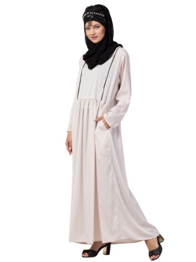 Contrast Piping flare Abaya