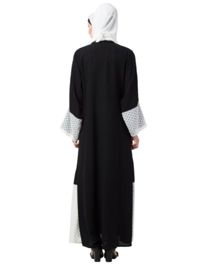 Embroidered Abaya with Front Open Jacket