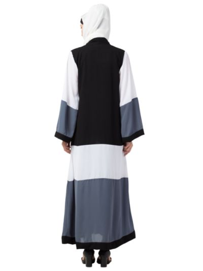 Front Open coloured  panels Dubai Abaya