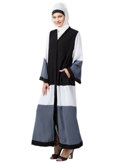 Front Open coloured  panels Dubai Abaya
