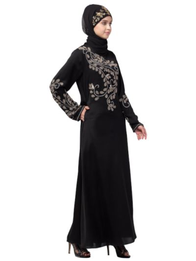 Stone Hand Work at Front & Sleeve A line Abaya