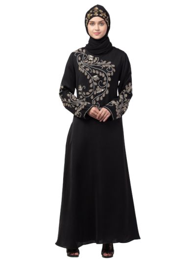 Stone Hand Work at Front & Sleeve A line Abaya