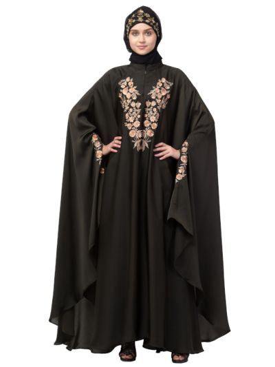 Neck & Sleeve Embroidered Irani Kaftan