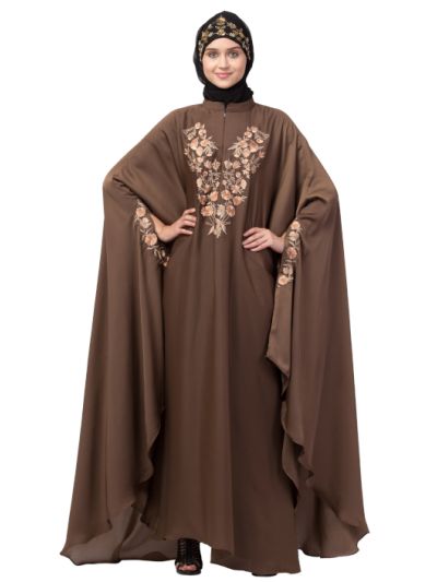 Neck & Sleeve Embroidered Irani Kaftan
