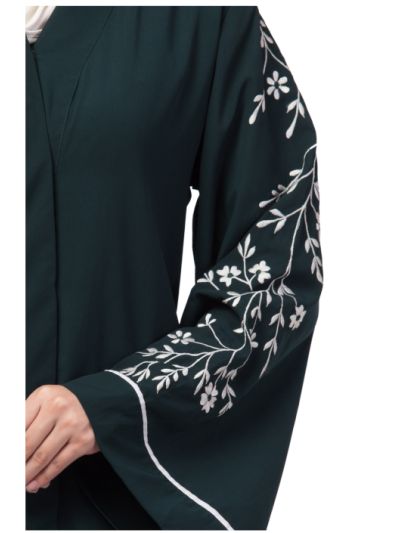 Front Open Sleeve Resham Embroidery Abaya