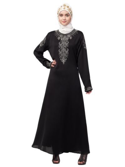 Front & Sleeve Hand Work A line Party Abaya