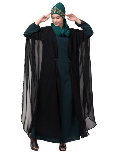 Contrast Double Layers Abaya