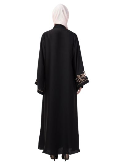 Resham Embroidery Front Open Abaya