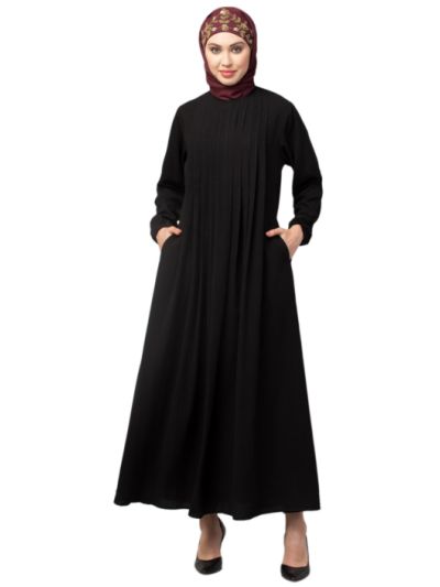 Pleats At Front Daily Wear Casual Abaya