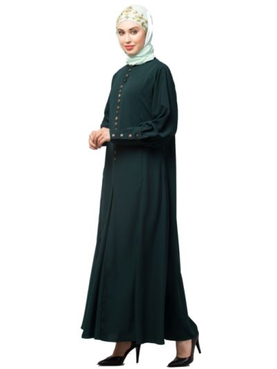Long Cuff Buttons Till Waist Umbrella Abaya