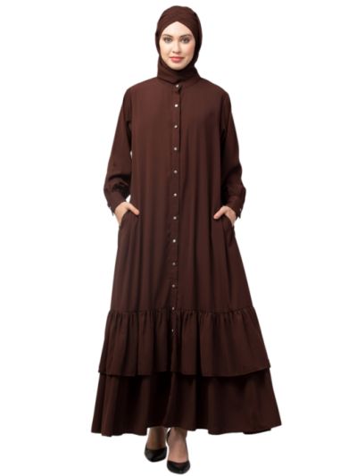 Front Open Frill at Bottom Casual Abaya