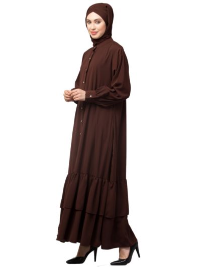 Front Open Frill at Bottom Casual Abaya