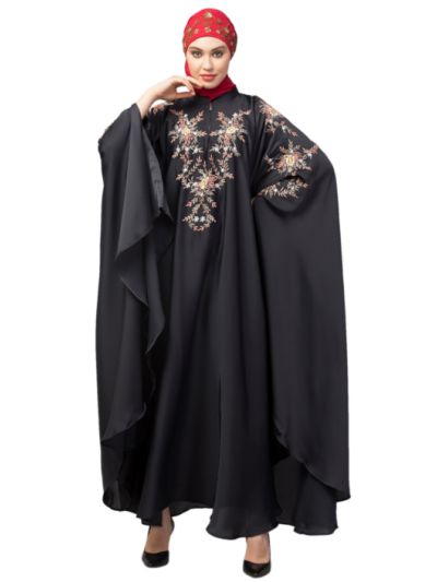 Front & Sleeve Resham Embroidery Irani Kaftan
