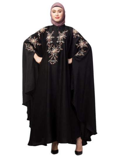 Front & Sleeve Resham Embroidery Irani Kaftan
