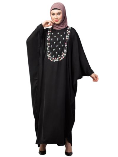 Front Multi Color Hand Work Nida Kaftan