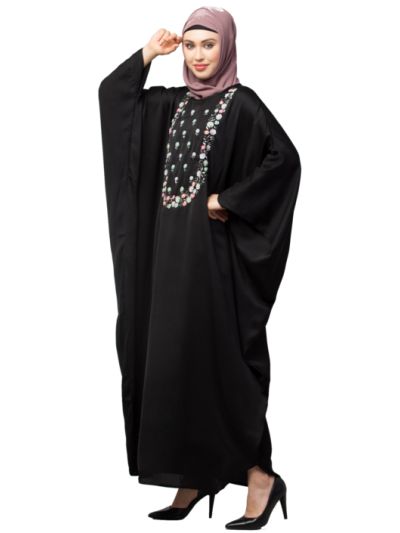 Front Multi Color Hand Work Nida Kaftan