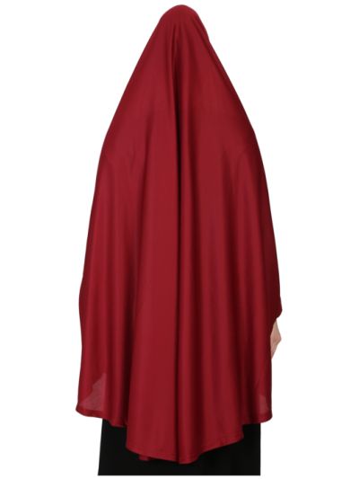 Stretchable Jersey Elastic At Wrist With Sleeve Jilbab Cum Prayer Khimar Hijab