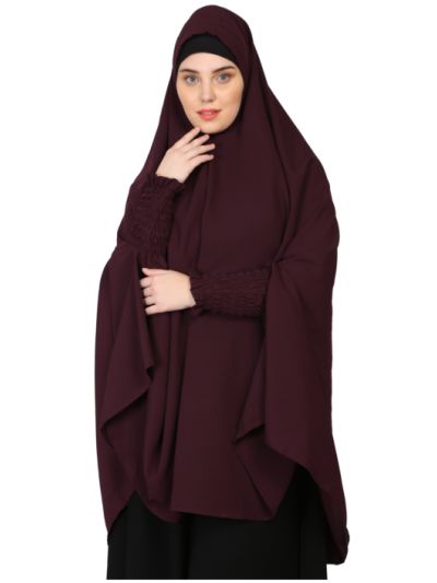 Instant Ready To Wear Smoking Sleeve Jilbab Cum Khimar Hijab