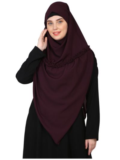 Instant Ready To Wear Frill Around Shoulder & Triangle Shape Tie At Back Hijab