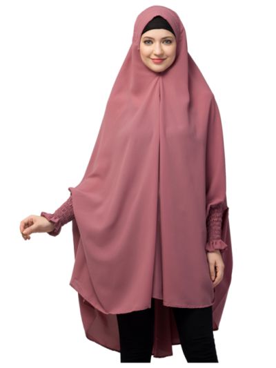 Stretchable Smoking At Wrist Knee Length Jilbab Cum Prayer Khimar Hijab