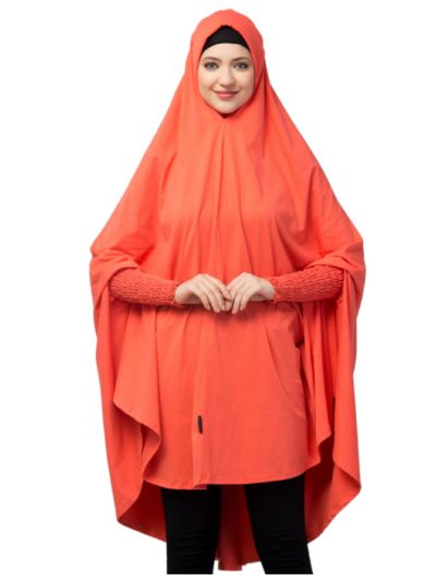 Stretchable Smoking At Wrist Knee Length Jilbab Cum Prayer Khimar Hijab