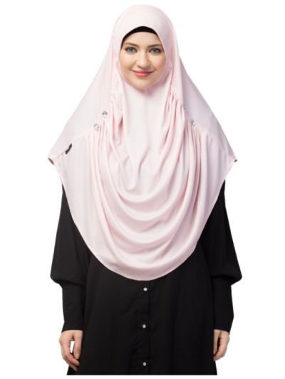 Ready To Wear Front Gather & Pleated With Crystal Stone Prayer Hijab