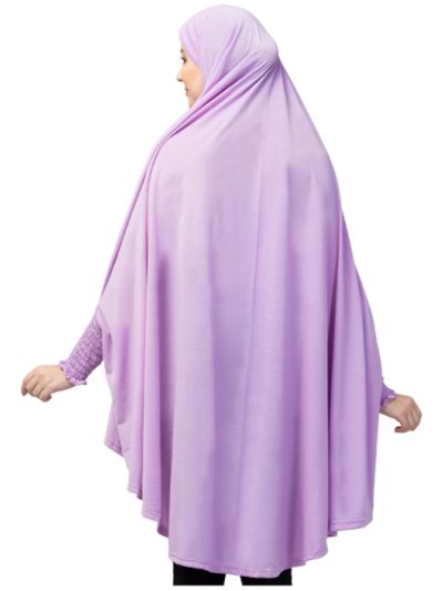 Stretchable Jersey Smoking At Sleeve Jilbab Cum Prayer Khimar Hijab
