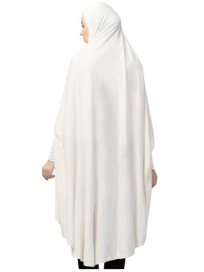 Printed Stretchable Smoking At Wrist Knee Length Jilbab Cum Prayer Khimar Hijab